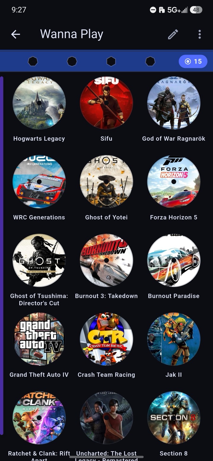 A curated game list in Epilog